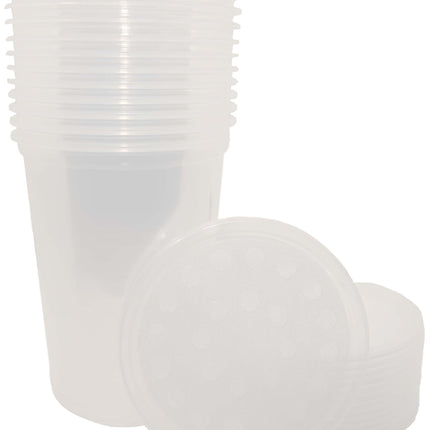 32 oz Fruit Fly Cups with Fabric Vented Lids (12 Pack)