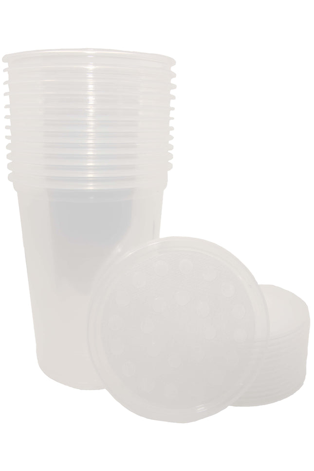 32 oz Fruit Fly Cups with Fabric Vented Lids (12 Pack)